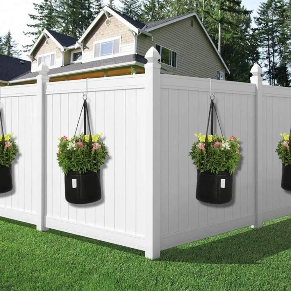 

Vinyl Fence Hook Patio Hook White Powder Coated Steel Hangers fits Easily for Indoor & Outdoor Hanging Lights Plants & Planters