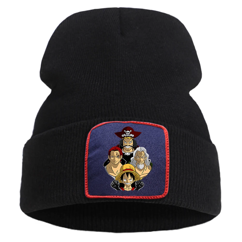 Уличные вязаные шапки с мультяшным принтом Толстая шерстяная спортивная шапка
