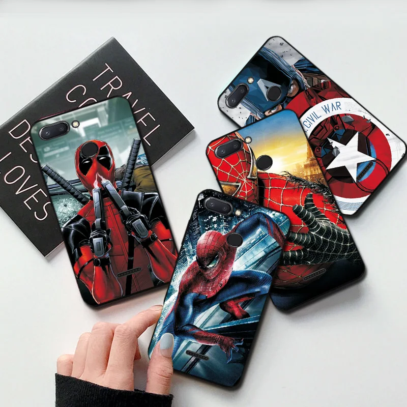Черный ТПУ чехол для телефона Xiaomi Redmi 6A 5A 7A 8A 4X бампер Marvel Железный человек 5 6 7 8 Pro