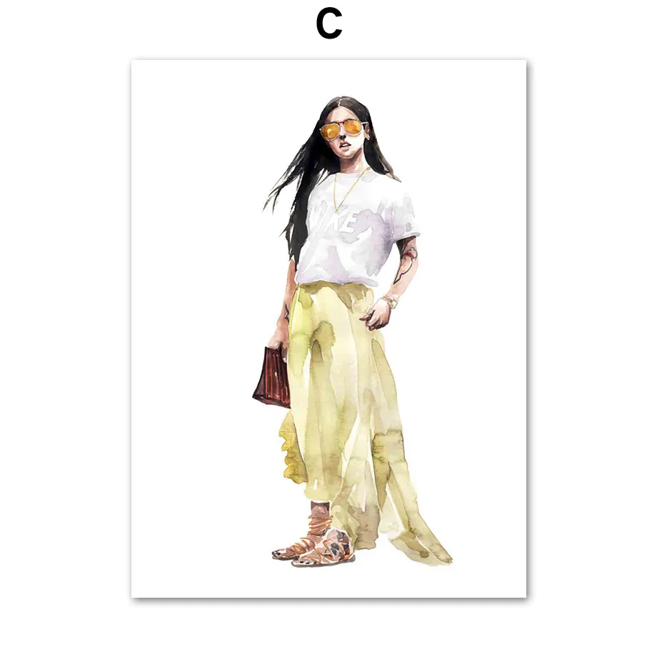 

Vogue Girl Back Skirt Jeans Surrealism Nordic Posters And Prints Wall Art Canvas Painting Wall Pictures For Living Room Decor