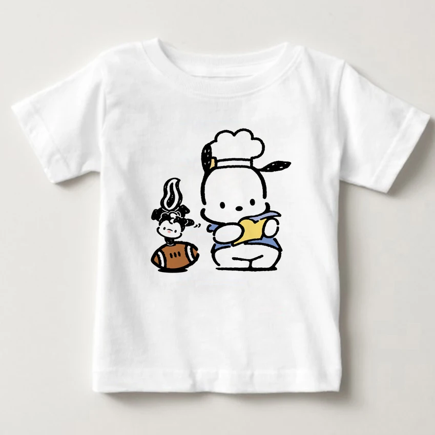 

2-15 Year Old Children T - Shirt S-3XL Pochacco DOG Cartoon Printing Boy And Girl Summer Short Sleeves Tshirt MJ