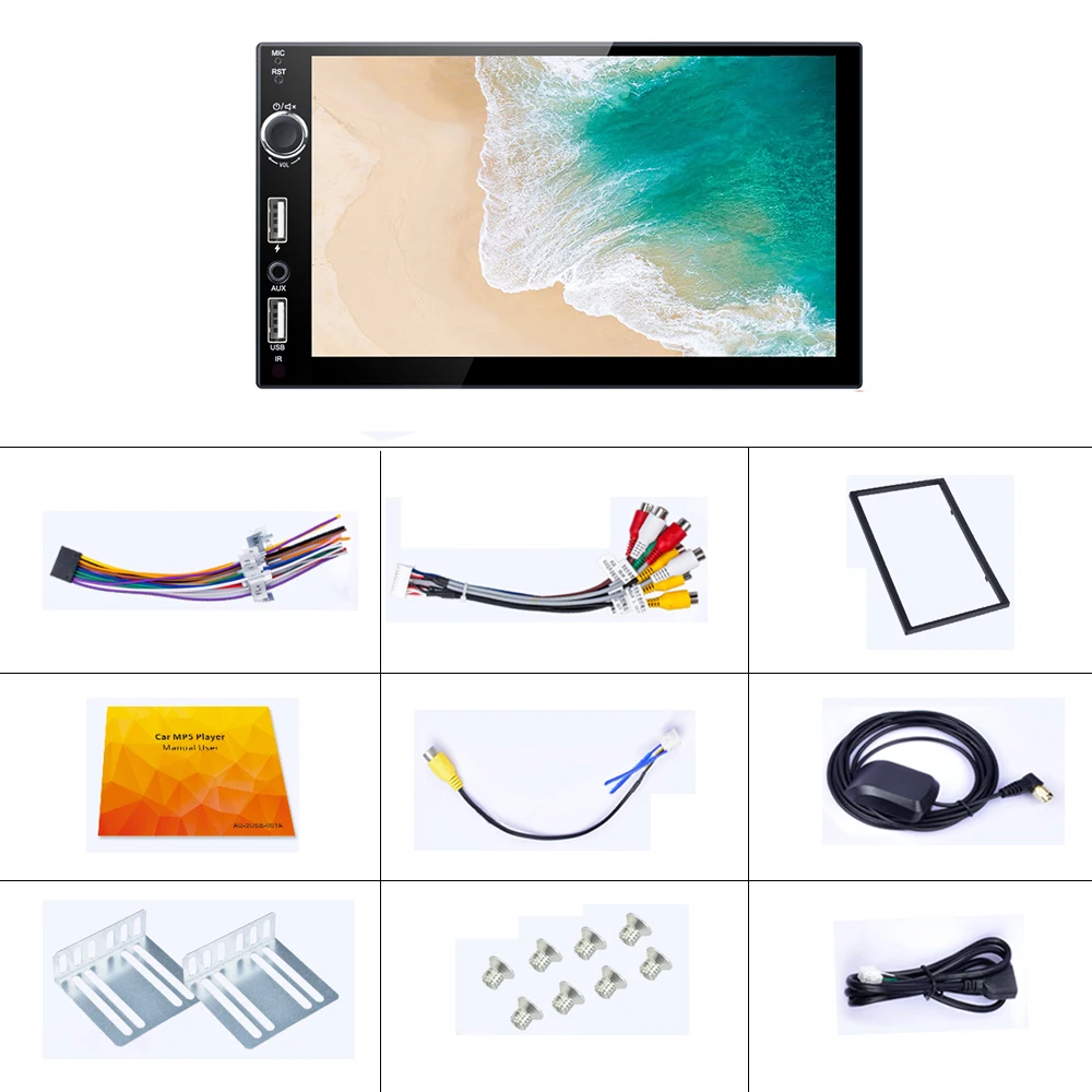 Авторадио 2 Din GPS автомобильный радиоприёмник Android 7 &quotмультимедийный плеер hd Mirror