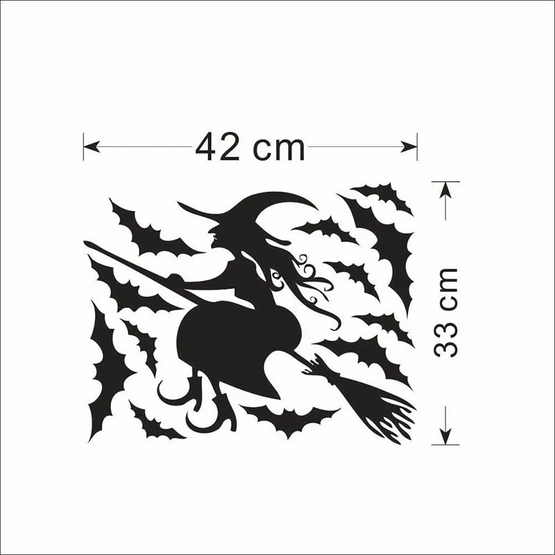 

Halloween Wall Stickers For Kids Rooms Girl Gift Hallowmas All Saints' Day Wall Decal Home Decoration Witch Bat Poster Wallpaper