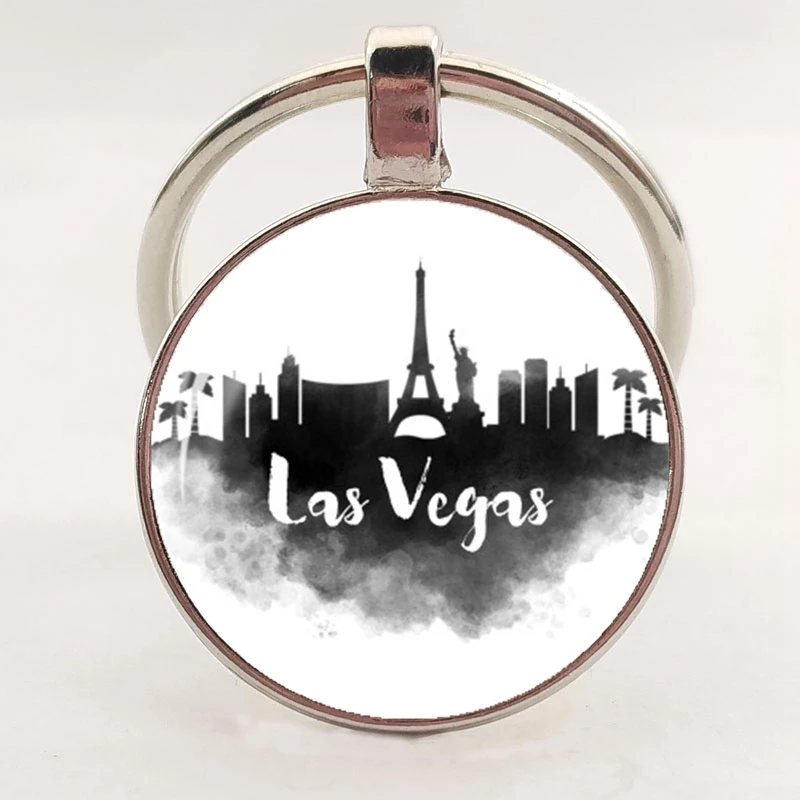 Хит продаж модное Город Силуэт узор Dallas Барселона стекла подвеска цепочка для