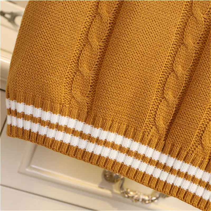 

Sweater Vest Women V-neck Knit 5-color Casual Korean Style Students All-match Fashion Ulzzang Leisure Sleeveless Sweaters Chic