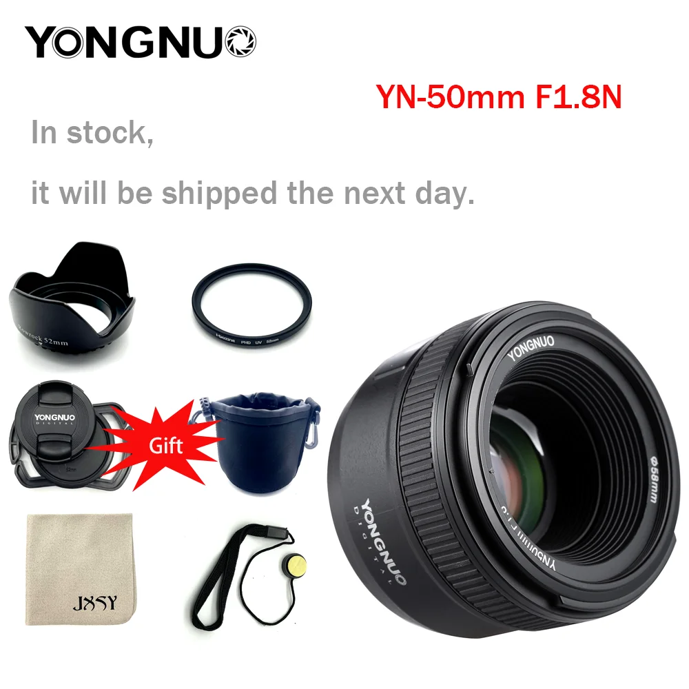 

Объектив YONGNUO для камеры Nikon, объектив 50 мм F1.8 для камеры Nikon D800, D300, D700, D3200, D3300, D5100, D5200, D5300, D7000, Большая диафрагма, AF, MF, DSLR