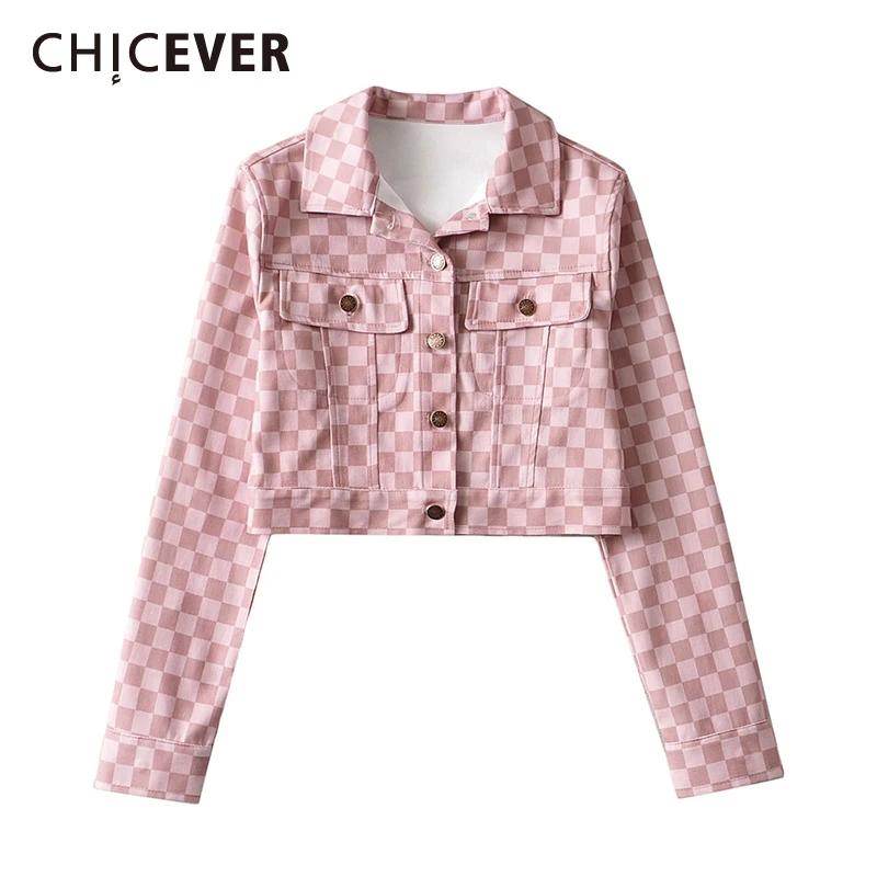 

Женская клетчатая куртка в Корейском стиле, с отложным воротником и длинным рукавом