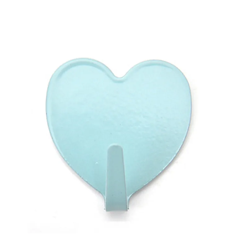 Mint green Украшение комнаты стикер на стену простой бесшовный крючок в виде сердца декоративный настенный крючок самоклеящийся крючок для ключей - Цвет: Mint green