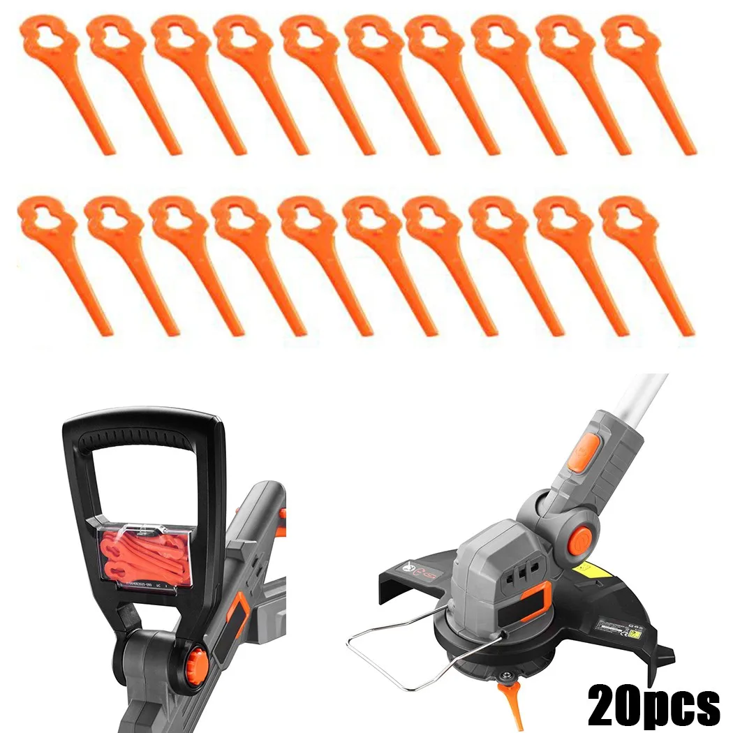 

20 Pcs Plastic Strimmer Grass Trimmer Blades FUXTEC 20V FX-E1RT20 Cordless Lawn Mower Repair Accessories