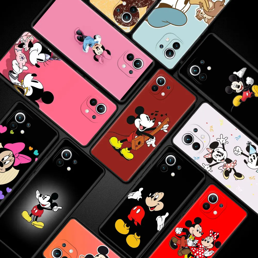 

Luxury Cases for Xiaomi Poco X3 NFC M3 Pro Pocophone F1 F3 GT Case Cover Black Soft Coque Housing LOVELY Mickey Mouse Cartoon