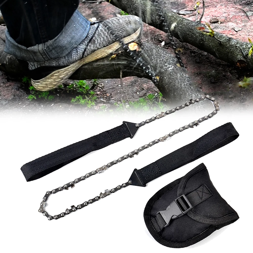 65 см портативная карманная ручная цепная пила для выживания садовая с нейлоновой