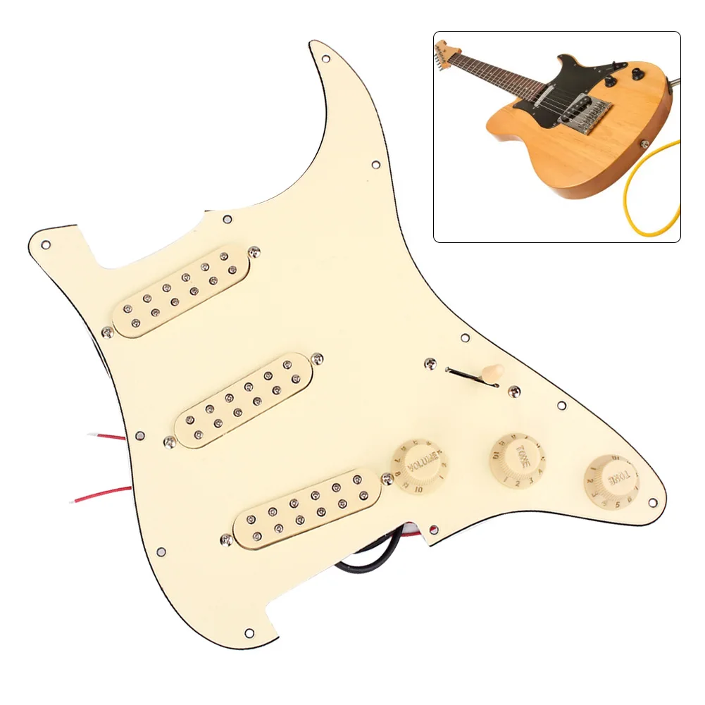 

Cream Yellow Alnico Prewired Loaded Pickguard & Screws For Strat Electric Guitar Electric Guitar Pickguard pickup