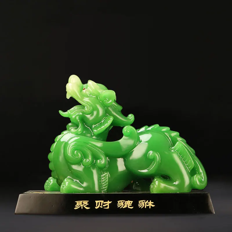 Pixiu-adornos chinos de resina, artesan&iacute;as de dinero de la suerte, decoraciones de escritorio para sala de estar, armario de TV, regalos de apertura de tienda, decoraci&oacute;n del hogar-1