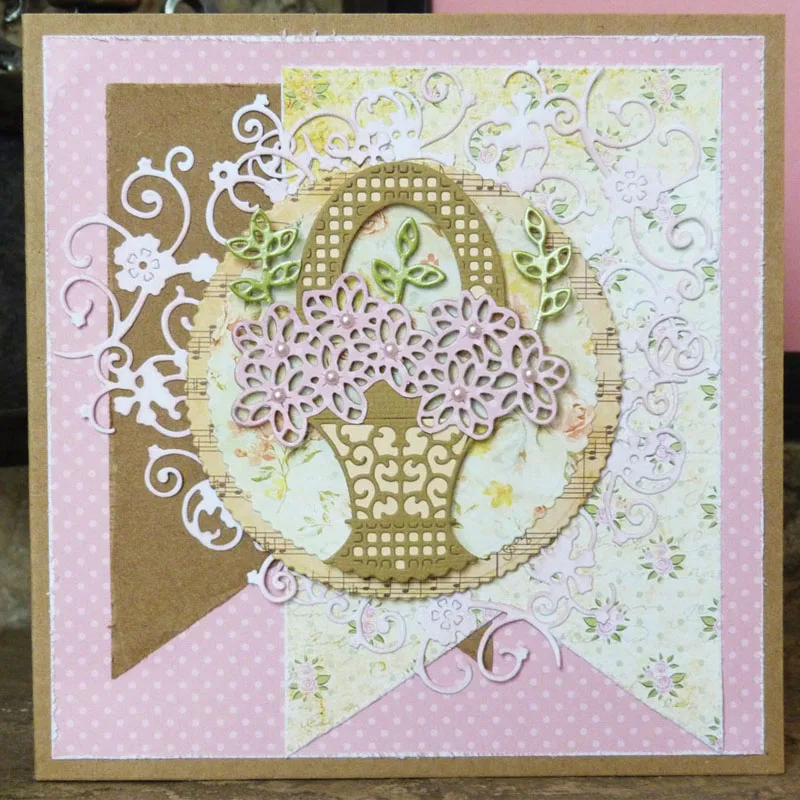 Цветущая корзина металлические штампы трафареты для цветов высечки