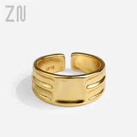 zn trendy fashion simple metal wide rings for women cool girls creative accessories personality jewelry party gifts