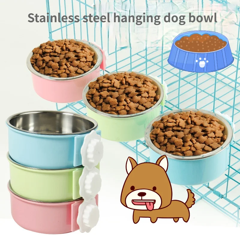 

Dog Cat Bowls Stainless Steel Travel Footprint Feeding Feeder Water Bowl For Pet Dog Cats Puppy Outdoor Food Dish 2021