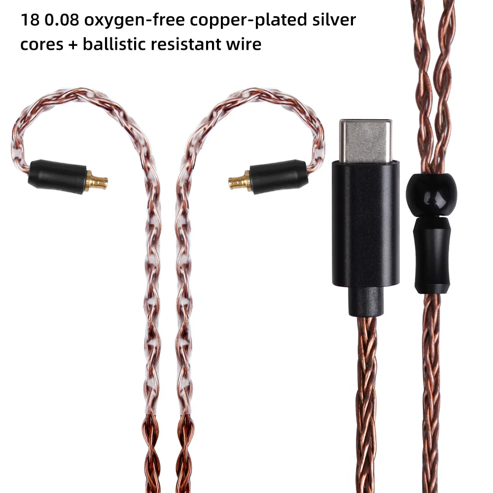 FDBRO 8 ядер посеребренный кабель для наушников MMCX 2PIN A2DC обновление провода наушников Тип C сбалансированный MMCX кабель для SE846 IM1/IM2/X6