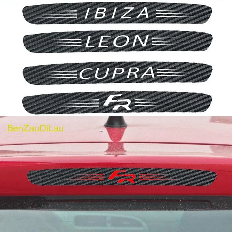 Автомобильная наклейка s из углеродного волокна Высокий тормозной светильник