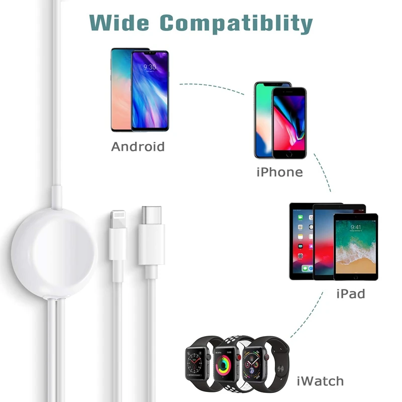 3 в 1 Беспроводное зарядное устройство для Apple Watch Series 2 4 USB Магнитный зарядный
