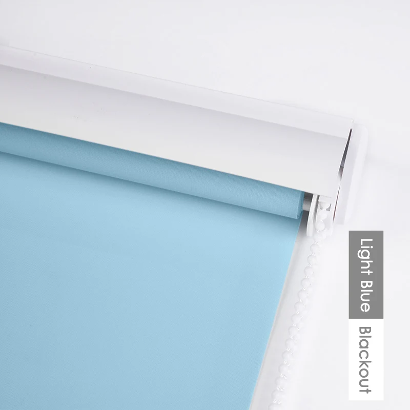 Blackout-light blue Без буровой системы рулонные шторы сделаны для измерения светильник передачи или затемняющие рулонные шторы Водонепроницаемая БАЛДАХИНА - Цвет: Blackout-light blue