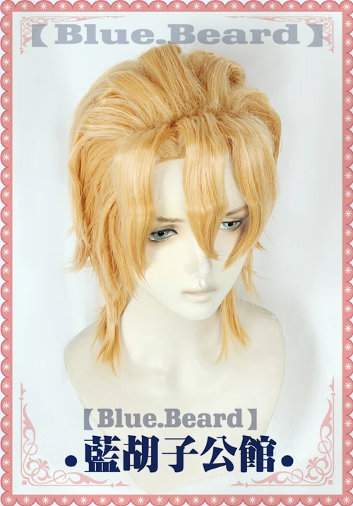 Парик для косплея Pannacotta Fugo JOJO Bizarre Adventure Anime Golden Short Synthetic Hair Halloween Role Play Party Cap.