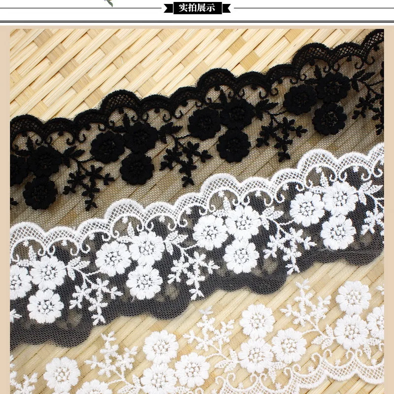 

Cotton Lace Trim Tulle Sewing Dentelle White Swiss Fabric Trimmings Dress Decoration Tissu Brode Suisse Lingerie Accessoires