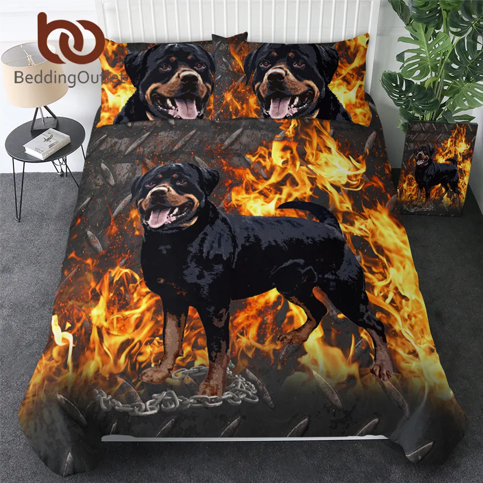 Комплект постельного белья BeddingOutlet Rottweiler пододеяльник с 3D принтом для мальчиков