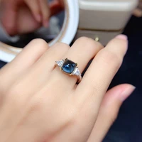 new cute sugar tower simulated sapphire rings womens exquisite silver color fashion japanese korean style open adjustable ring