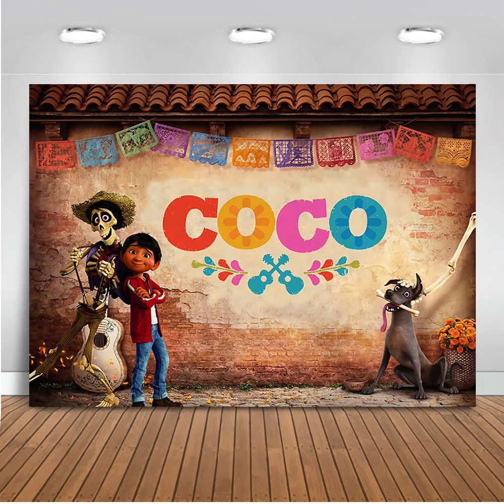 Coco день рождения Фото фоны детская вечеринка баннер пользовательские фотографии фоны реквизит День мертвых задний план Souls Вечерние