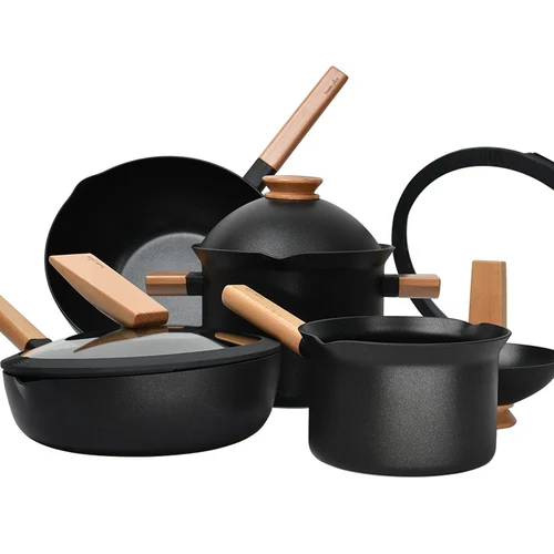 style1 Four pieces Съемная креативная плоская Нижняя антипригарная Бытовая жареная кастрюля для приготовления овощей набор кухонный набор кухонной посуды - Цвет: style1 Four pieces