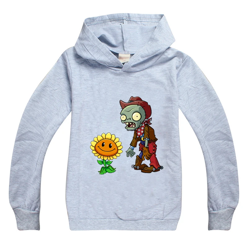 

Plants Vs Zombies Hoodies Girls Autumn Clothes Long Sleeve Boy Sweatshirt for Kids Cotton Cartoon Tops Toddler Tee Polerones