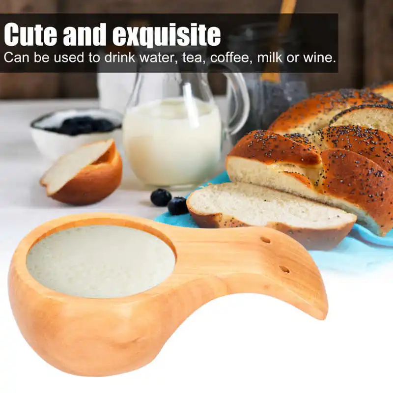 

Innovative Wooden Cup Coffee Tea Drink Mug with Handle Drinkware for Home Camping Hiking Cup for Beer Tea Milk