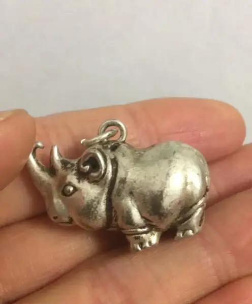 Китайский буддизм 925 Серебро Ox Moo cow аниамл ручная работа амулет кулон