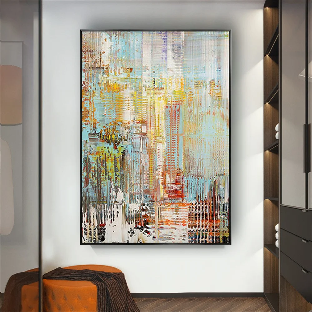 

100% Hand-Pained Canvas Oil Paintings Colorful Wall Art Pendant For Living Room Cuadros Picture Home Decor Mural Exhibition Gift