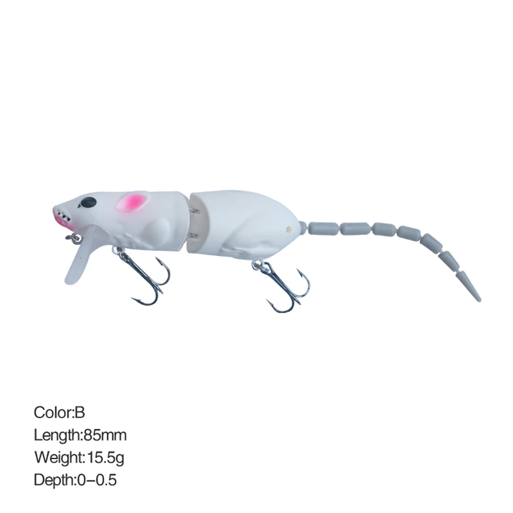 

Plastic Artificial Rat Bait 5 Colors Lightweight Portable With hook Lifelike Pesca Iscas Fish Tackle Tools accessories