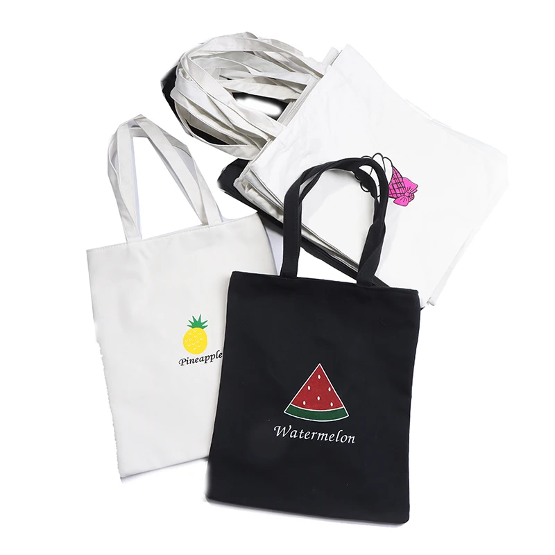 

Fashion Canvas Women Handbag Fruit Print Grocery Daily Use Reusable Shoulder Bag Handbags