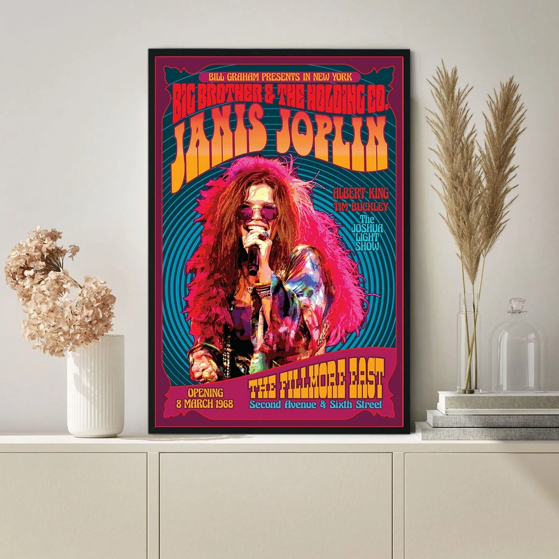 Плакат Janis Joplin Rock, плакат в стиле рок-музыки, классический винтажный фон, художественный плакат на холсте, настенная живопись, украшение для дома (без рамки)