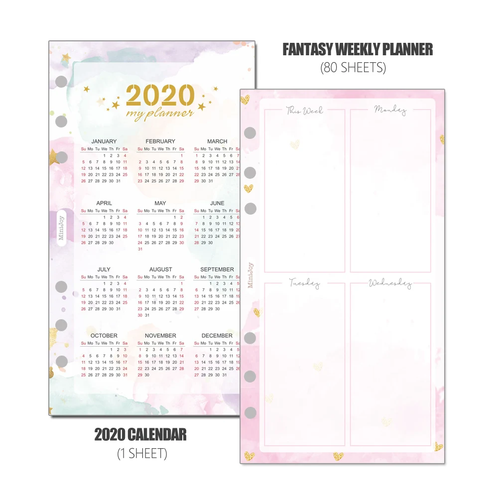 Weekly - 80 Sheets MyPretties Fantasy еженедельник заправка бумаги 40 листов A5 A6 наполнитель бумаги для 6 отверстий блокнот-Органайзер - Цвет: Weekly - 80 Sheets