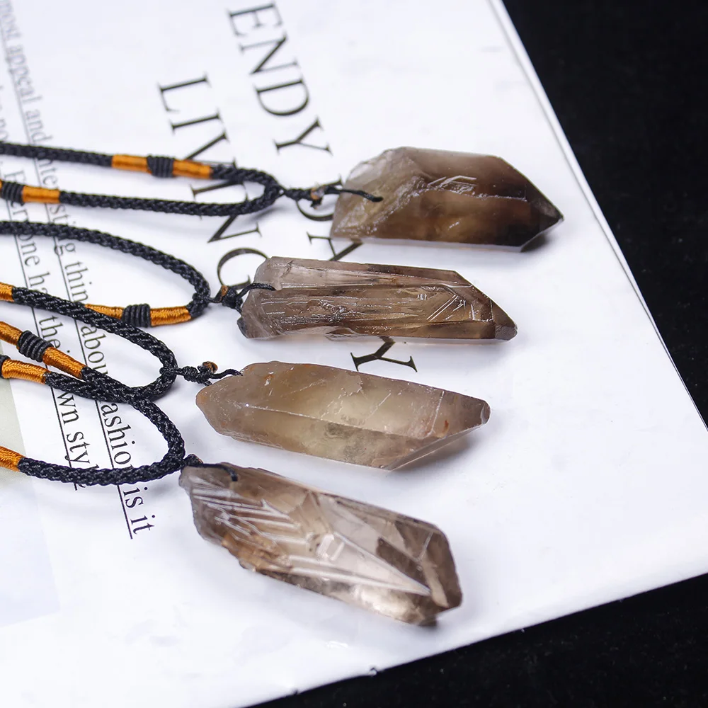 Подвеска из натурального кристалла кварцевый кулон чайный желтый кристалл