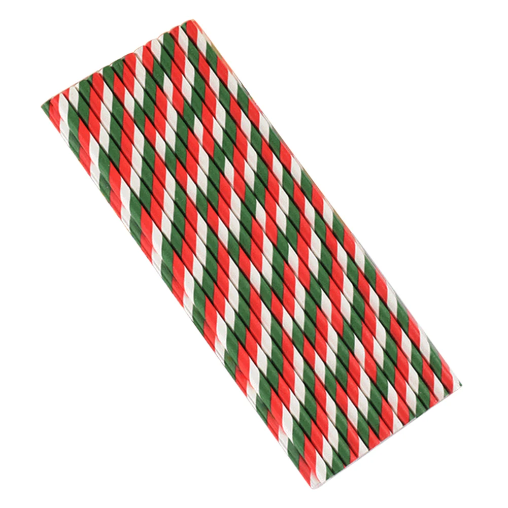 25 шт рождественские красные зеленые бумажные соломенные одноразовые бар