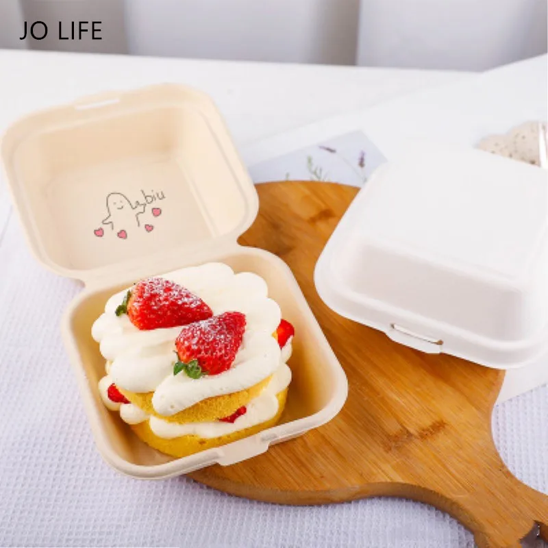 JO LIFE 5 шт. одноразовая посуда ручная роспись целлюлоза бургер хот-дог десерт торт коробка EnvironmentalPaper Box
