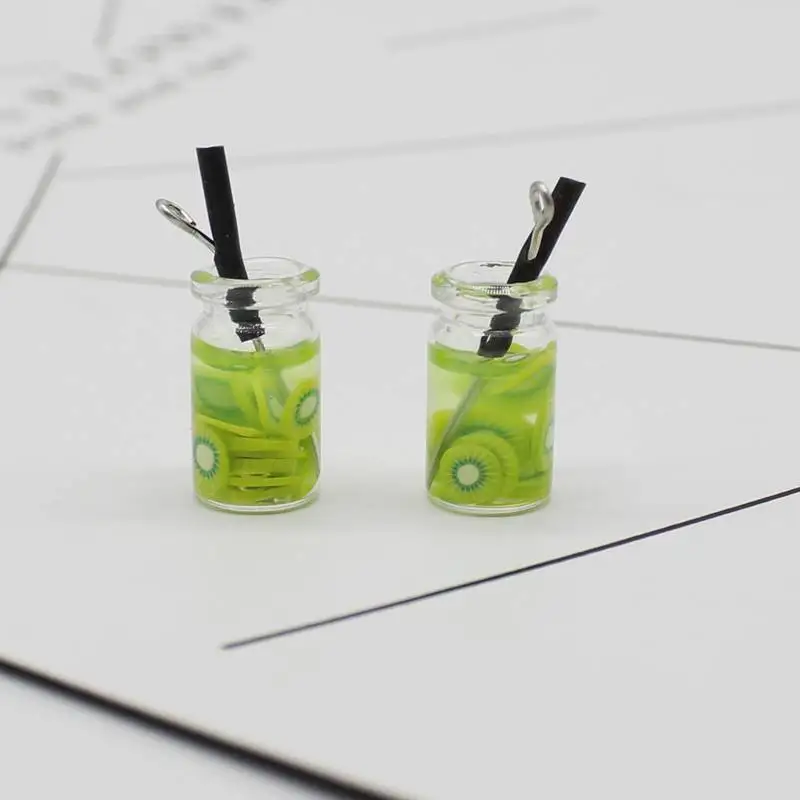 Персональный изысканный милый фруктовый напиток со строительным подвесным кулоном для сережек, ювелирных изделий на цепочке, изготовленный вручную из смолы.