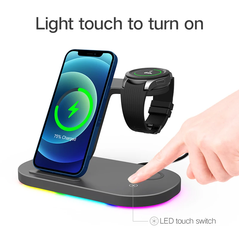 

3-in-1 15W Fast Wireless Charger for Samsung users iphone X\12\iwatch Android mobile phone users