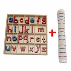 Языковая игрушка Монтессори, Инструкция с деревянной коробкой, маленькие буквы, синий, красный, детский фотоподарок