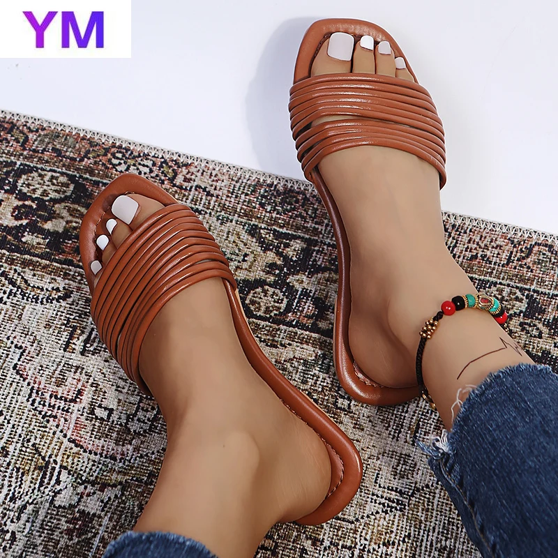 

Women Summer Sandals Ladies Flip Flops Casual Fashion Square Female Thin String Beach Sandals Woman Slides Sandalias De Mujer
