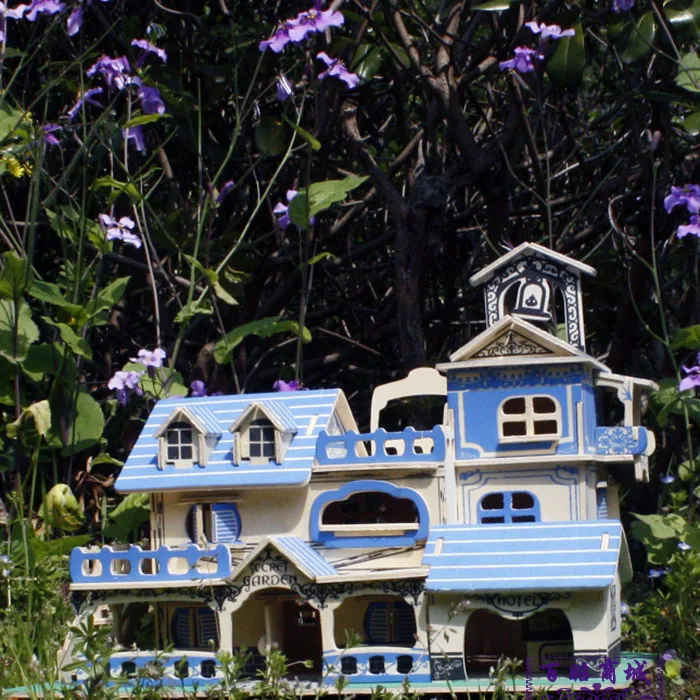 Деревянная 3d-игрушка сборный пляжный домик вилла очаровательная деревянная игра