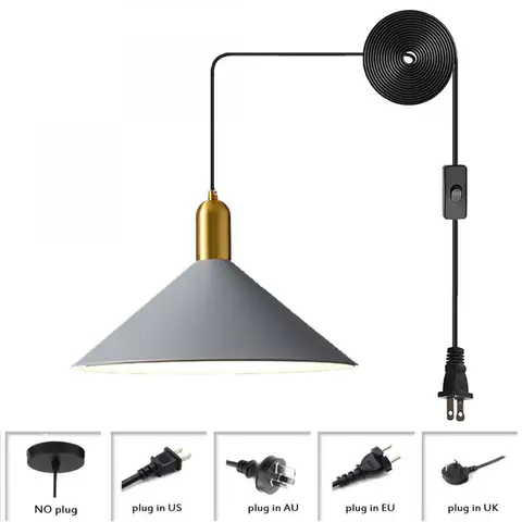 Современный подвесной светильник с серой окрашенной промышленной люстрой, подвесной светильник с куполом, серый металлический подвесной светильник s