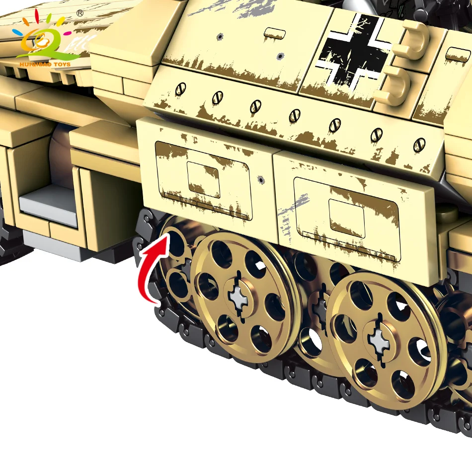 HUIQIBAO 355 шт. военный бронированный грузовик строительные блоки армейский