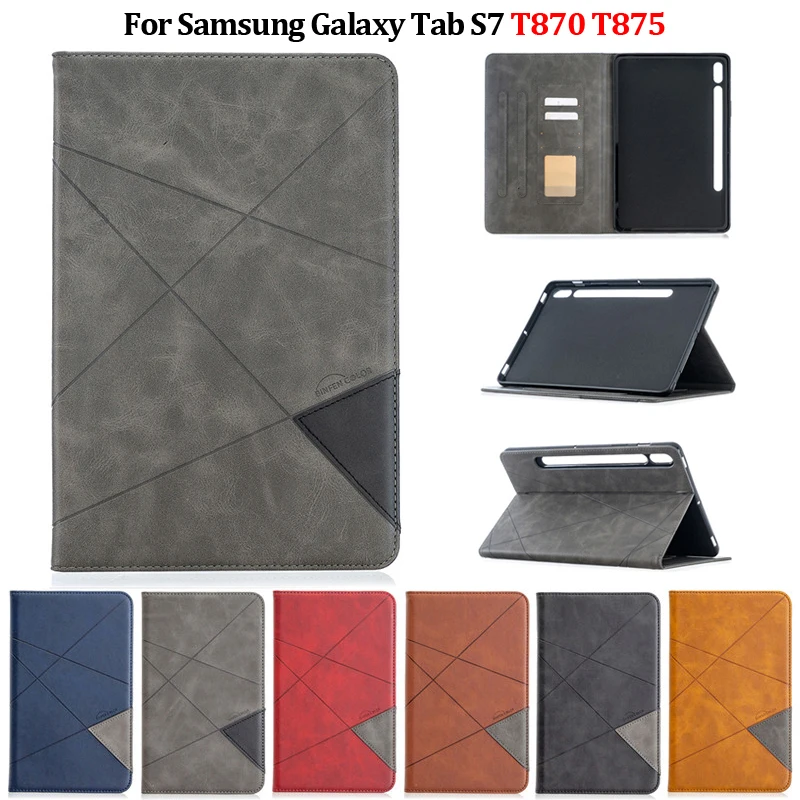 

Роскошный чехол-книжка для планшета из искусственной кожи для Samsung Galaxy Tab S7, чехол T870, T875, чехол-кошелек с подставкой, чехол для Galaxy Tab S7, 11 дюйм...