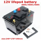 Lifepo4 12v 30Ah 40Ah 50Ah литиевая батарея пакет использовать для автомобиля, фара для электровелосипеда в мотоцикл заменить свинцово-кислотный источник бесперебойного питания батарея + 5A зарядное устройство
